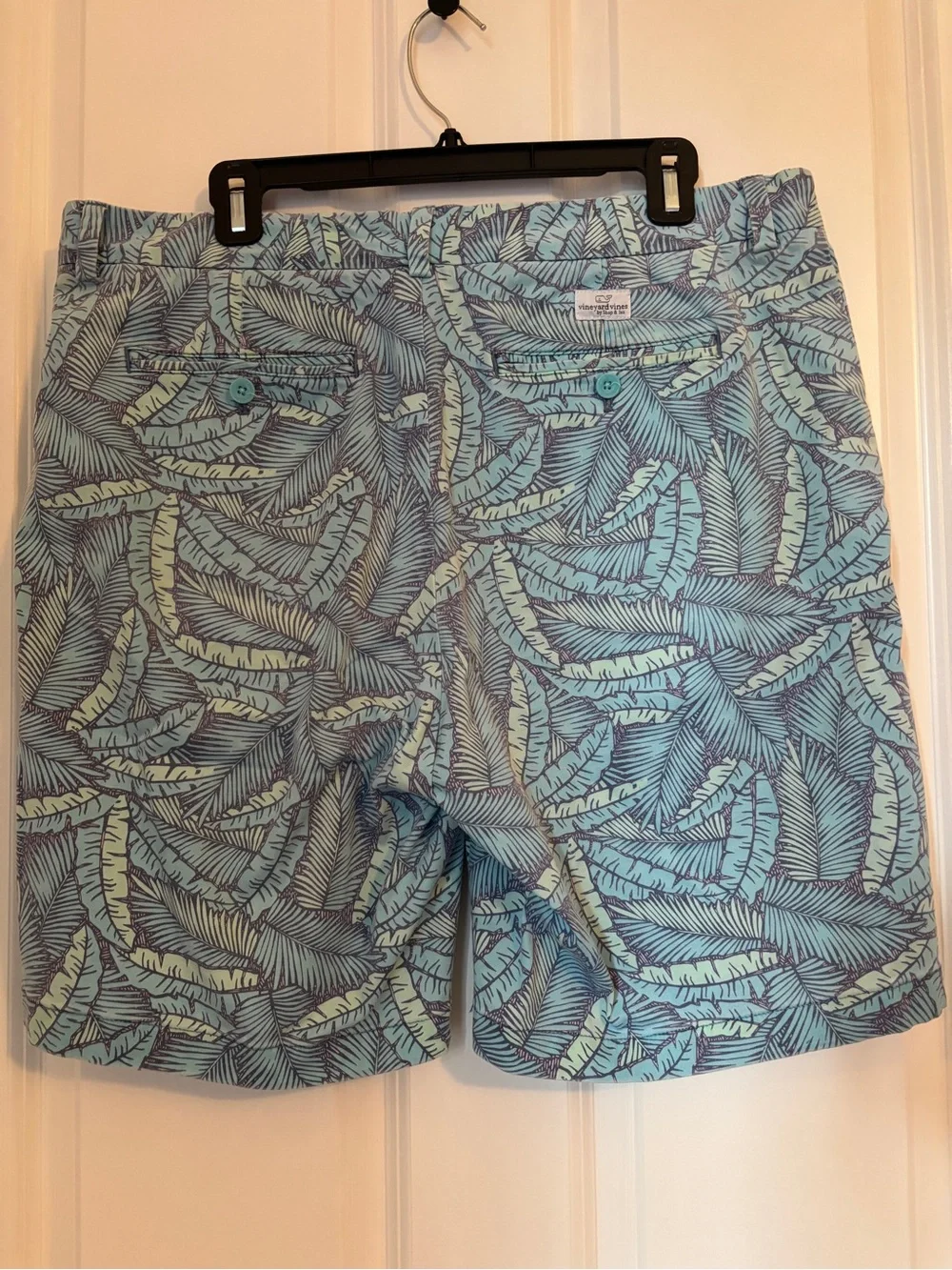 Vineyard Vines - Men’s Mint & Light Blue Palm Print Shorts. Size 38. Pockets!